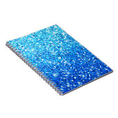 Blaue Glitzer Glitzern Textur Notizblock (Rechte Seite)