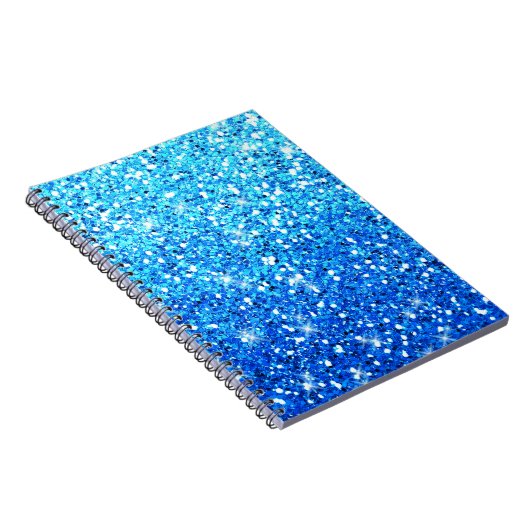 Blaue Glitzer Glitzern Textur Notizblock (Rechte Seite)
