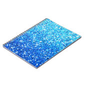 Blaue Glitzer Glitzern Textur Notizblock (Linke Seite)