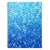 Blaue Glitzer Glitzern Textur Notizblock (Vorderseite)
