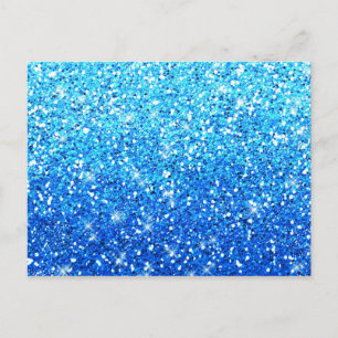 Blaue Glitzer Glitzern Textur Postkarte