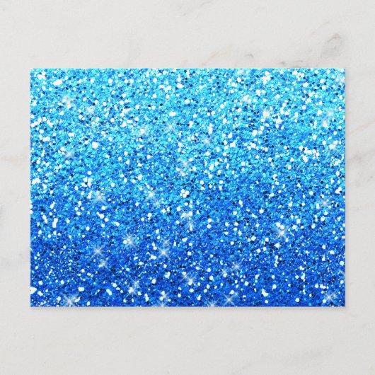 Blaue Glitzer Glitzern Textur Postkarte (Vorderseite)