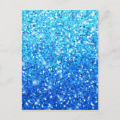 Blaue Glitzer Glitzern Textur Postkarte (Vorderseite)