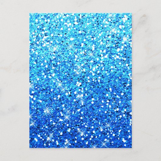 Blaue Glitzer Glitzern Textur Postkarte (Vorderseite)