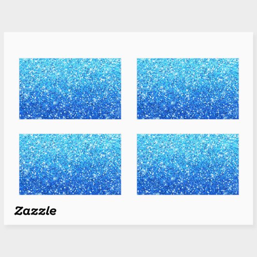 Blaue Glitzer Glitzern Textur Rechteckiger Aufkleber (Blatt)