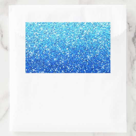 Blaue Glitzer Glitzern Textur Rechteckiger Aufkleber (Tasche)