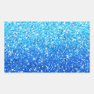 Blaue Glitzer Glitzern Textur Rechteckiger Aufkleber