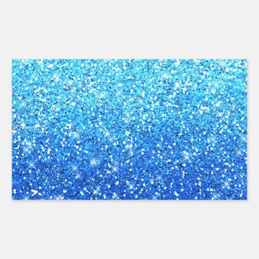 Blaue Glitzer Glitzern Textur Rechteckiger Aufkleber (Vorderseite)
