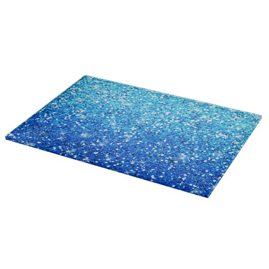 Blaue Glitzer Glitzern Textur Schneidebrett (Ecke)