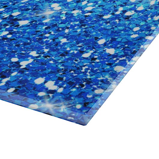 Blaue Glitzer Glitzern Textur Schneidebrett (Ecke)