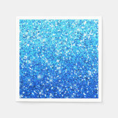 Blaue Glitzer Glitzern Textur Serviette (Vorderseite)