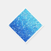Blaue Glitzer Glitzern Textur Serviette (Ecke)