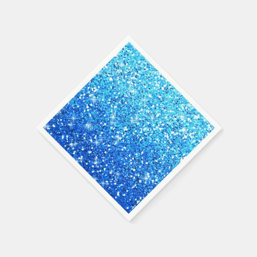 Blaue Glitzer Glitzern Textur Serviette (Ecke)