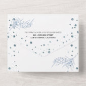 Blaue Glitzer-Kiefer, Konfetti All In One Einladung (Rückseite)