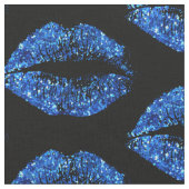 Blaue Glitzer-Lippen #2 Stoff (Nahaufnahme)