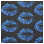 Blaue Glitzer-Lippen #2 Stoff (Muster)