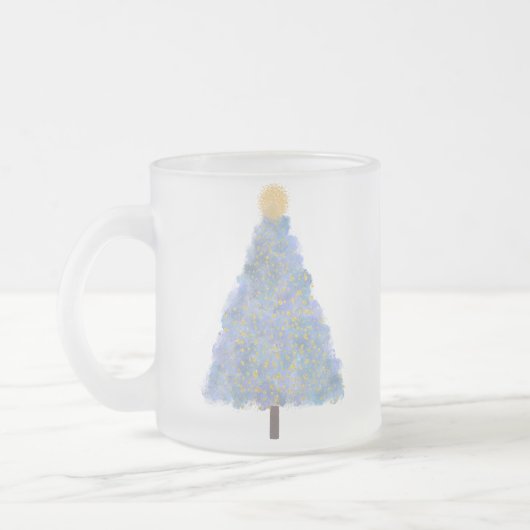 Blaue Glitzer Mattglastasse (Links)