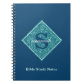 Blaue Glitzer-Monogramm-Bibelstudien-Notizbuch Notizblock (Vorderseite)