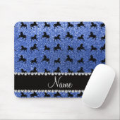 Blaue Glitzer-Pferde mit Personalisiertem Namen Mousepad (Mit Mouse)