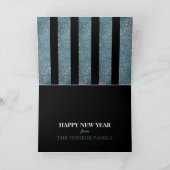 Blaue Glitzer Streifen, Neujahr Gruß Karte (Innenseite)