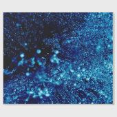 Blaue Glitzern Abstrakt Gefrierbläschen Geschenkpapier (Flach)