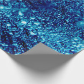 Blaue Glitzern Abstrakt Gefrierbläschen Geschenkpapier (Ecke)