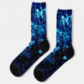 Blaue Glitzern Abstrakt Gefrierbläschen Socken (Linkes Detail)