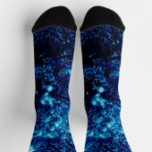 Blaue Glitzern Abstrakt Gefrierbläschen Socken (Oben)