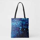 Blaue Glitzern Abstrakt Gefrierbläschen Tasche (Vorderseite)
