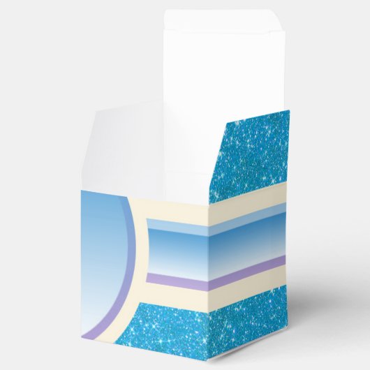 Blaue Glitzern Geschenkschachtel (Geöffnet)
