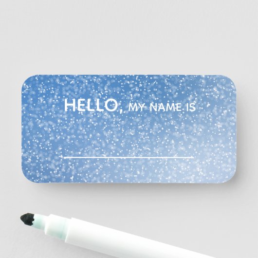 Blaue Glitzern hallo mein Name ist Namensschild (Beispiel)