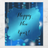Blaue Glitzern und Satin | Eigene Weinetiketten Weinetikett (Einzelnes Label)