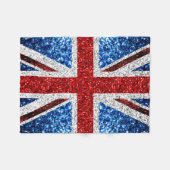 Blaue Glitzern unter der Flagge des Vereinigten Kö Fleecedecke (Vorderseite (Horizontal))