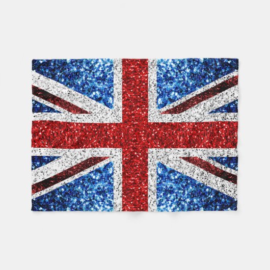 Blaue Glitzern unter der Flagge des Vereinigten Kö Fleecedecke (Vorderseite (Horizontal))