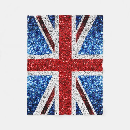 Blaue Glitzern unter der Flagge des Vereinigten Kö Fleecedecke (Vorderseite)