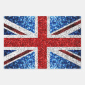 Blaue Glitzern unter der Flagge des Vereinigten Kö Geschenkpapier Set (Vorderseite 2)