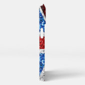 Blaue Glitzern unter der Flagge des Vereinigten Kö iPhone Hülle (Rechte Seite)