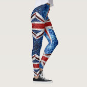 Blaue Glitzern unter der Flagge des Vereinigten Kö Leggings (Rechts)