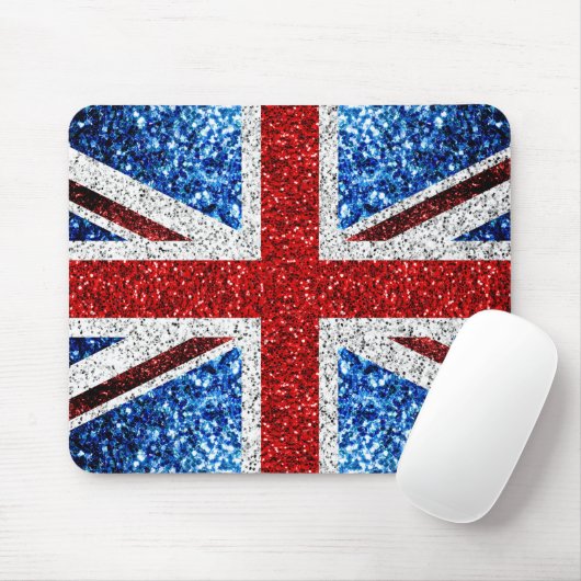 Blaue Glitzern unter der Flagge des Vereinigten Kö Mousepad (Mit Mouse)