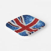 Blaue Glitzern unter der Flagge des Vereinigten Kö Pappteller (Gewinkelt)