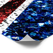 Blaue Glitzern unter der Flagge des Vereinigten Kö Poster (Ecke)