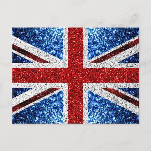 Blaue Glitzern unter der Flagge des Vereinigten Kö Postkarte (Vorderseite)