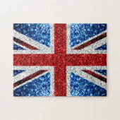 Blaue Glitzern unter der Flagge des Vereinigten Kö Puzzle (Horizontal)