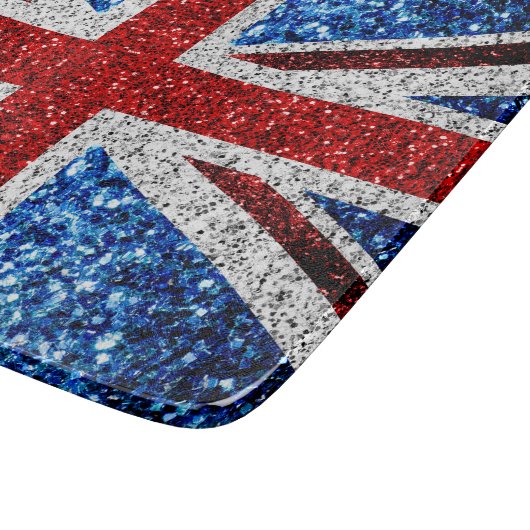 Blaue Glitzern unter der Flagge des Vereinigten Kö Schneidebrett (Ecke)