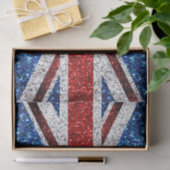 Blaue Glitzern unter der Flagge des Vereinigten Kö Seidenpapier (Geschenk)