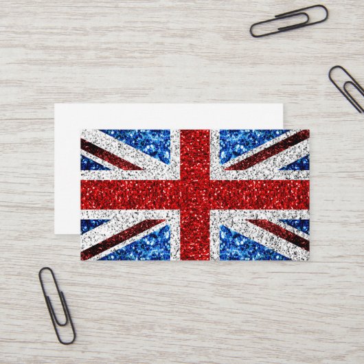 Blaue Glitzern unter der Flagge des Vereinigten Kö Visitenkarte (Vorderseite/Rückseite Beispiel)