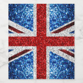 Blaue Glitzern unter der Flagge des Vereinigten Kö Weinetikett (Einzelnes Label)