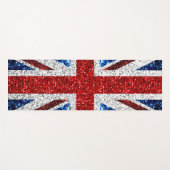 Blaue Glitzern unter der Flagge des Vereinigten Kö Yogamatte (Vorderseite (Horizontal))