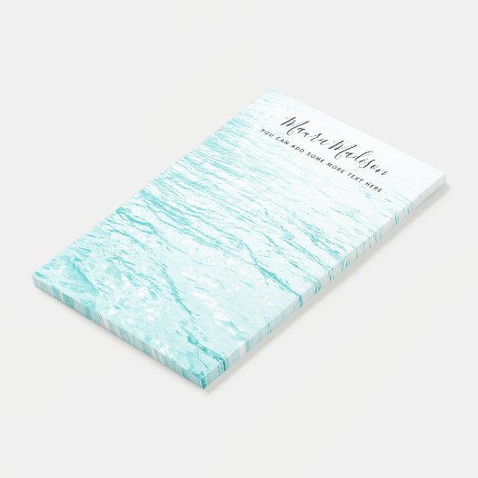 Blaue glitzernde Wasserwellen Post-it Klebezettel (angewinkelt)