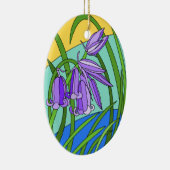 Blaue Glocken im Wald Keramik Ornament (Rechts)